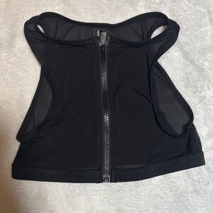 Kendall and Kylie Black Zip-Up Mesh Tank Top